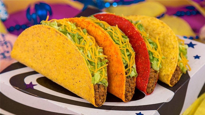 Various tacos from Taco Bell