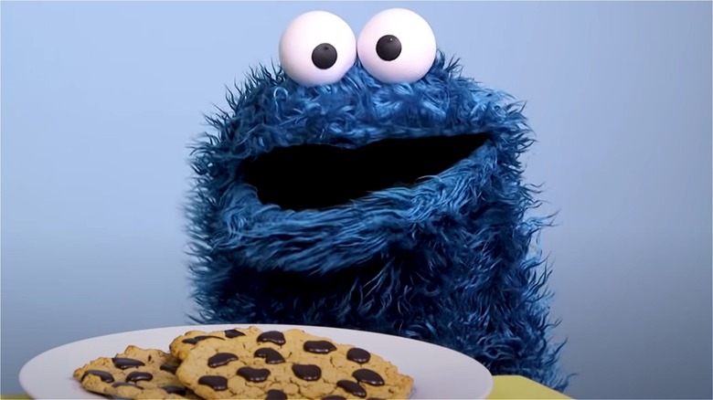 Cookie Monster with cookies