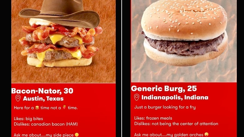 Wendy's items as dating profiles