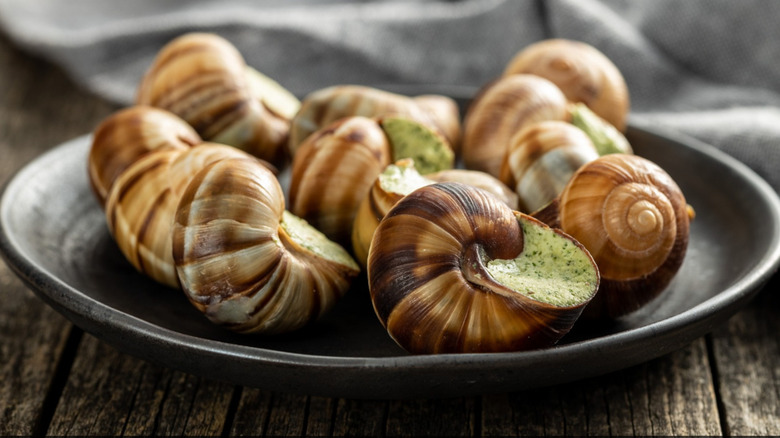 snails on a plate