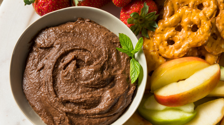 chocolate hummus platter