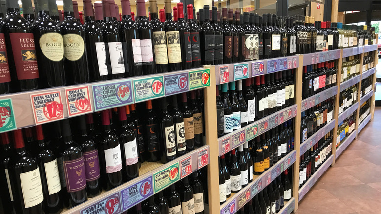 Trader Joe's wine shelves