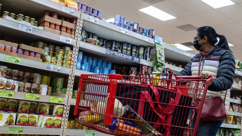 Trader Joe's shopper with cart