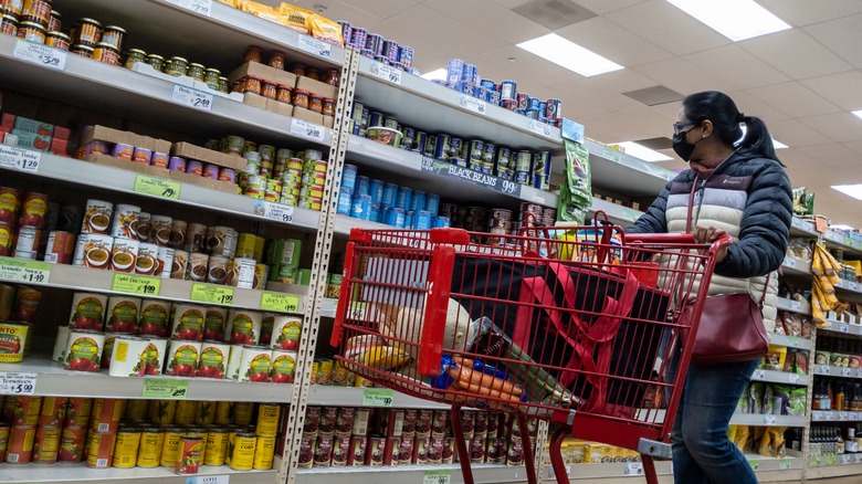 Trader Joe's shopper with cart