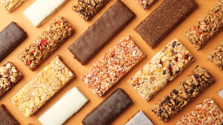 assortment of protein bars