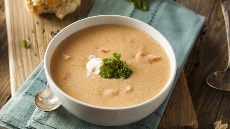 Bowl of lobster bisque