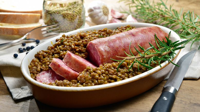 Cotechino sausage with lentils