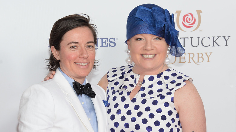 Tiffany Faison and Kelly Walsh smiling at the Kentucky Derby