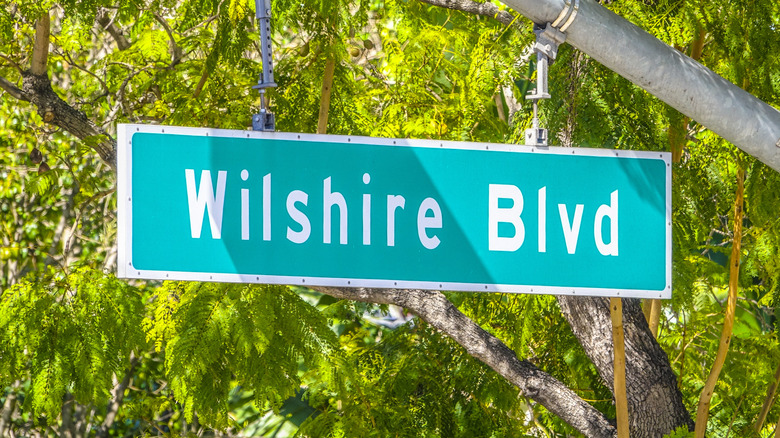 Wilshire Blvd street sign