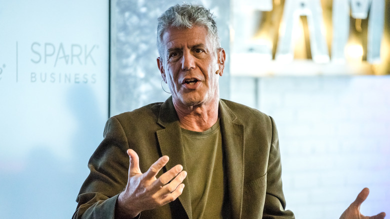 Chef and TV host Anthony Bourdain gives interview