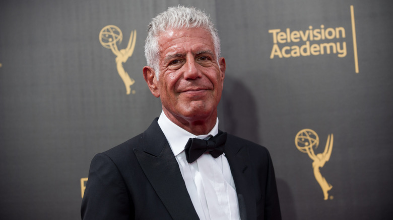 Anthony Bourdain in a tuxedo