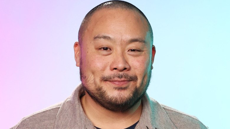 David Chang Pink Blue Background