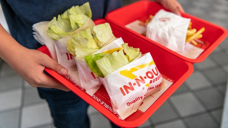 in-n-out burgers in tray