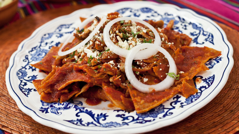 A plate of chilaquiles