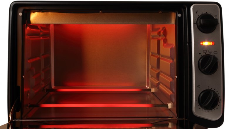 glowing toaster oven