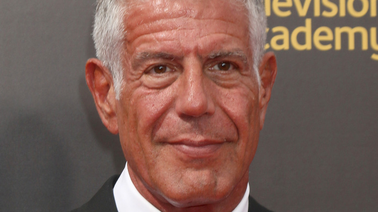 Anthony Bourdain attending the Emmy awards