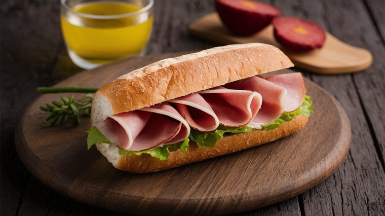 Italian bologna on submarine roll