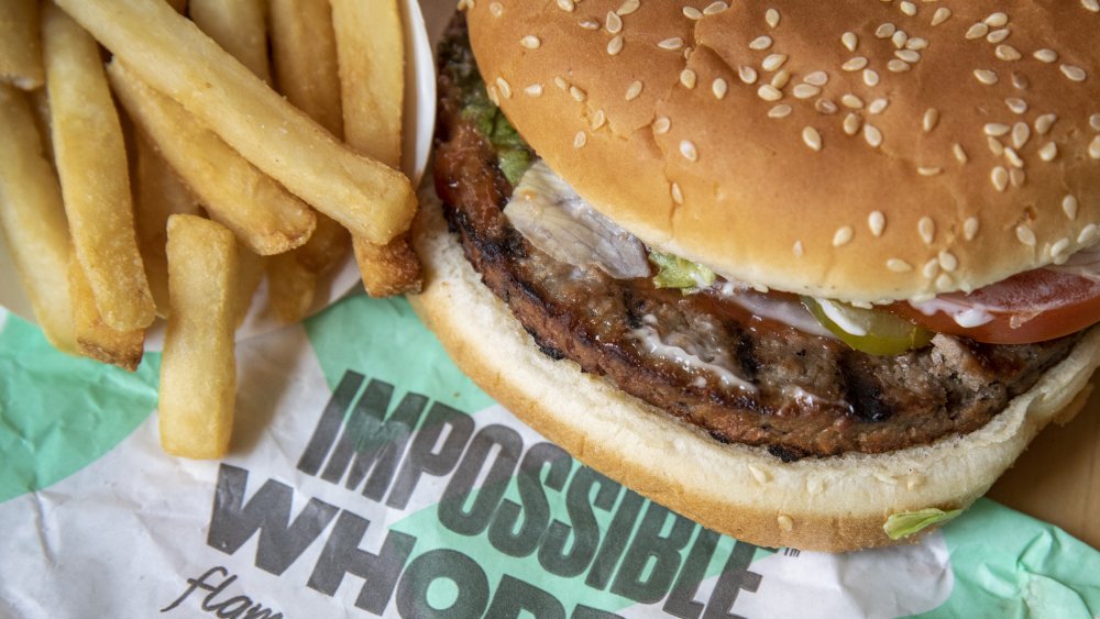 Impossible Whopper with fries from Burger King