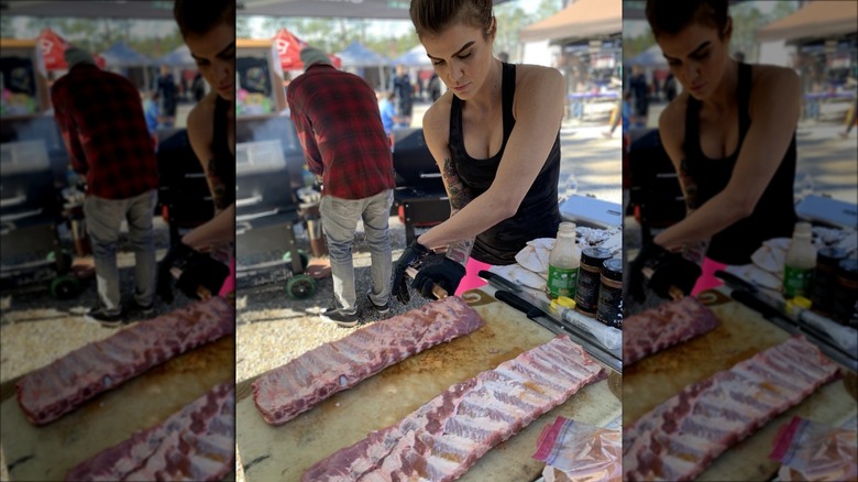 Christina Fitzgerald competes in BBQ competition