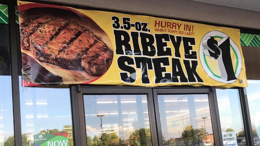 Dollar Tree steak sign