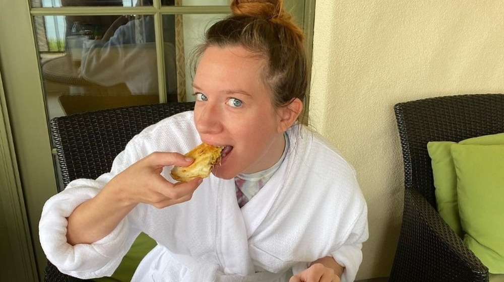 Duff Goldman's wife eating quesadilla