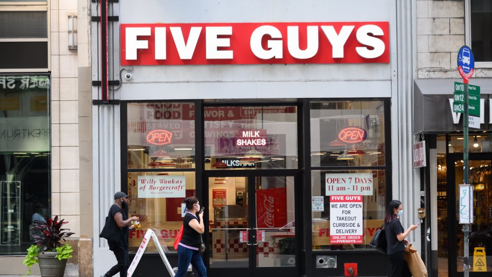 A five guys restaurant 