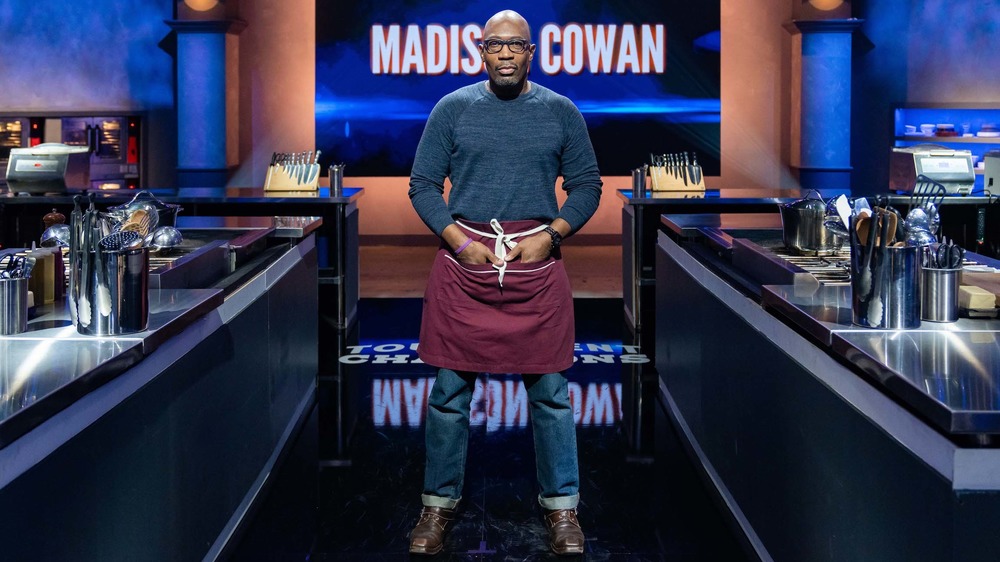 Madison Cowan in set kitchen