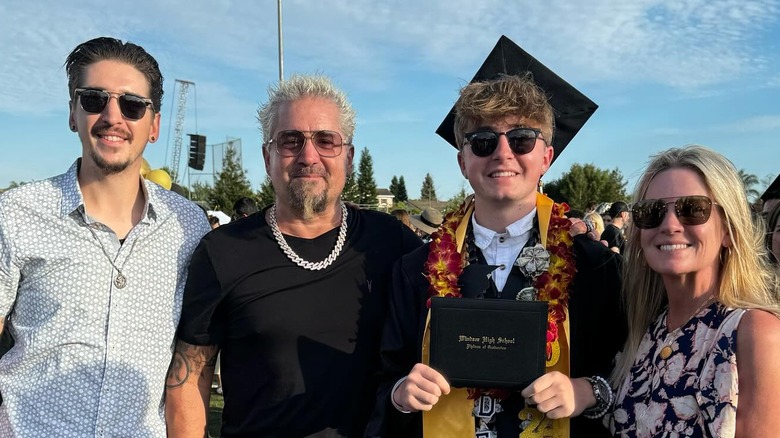 Lori Fieri with graduate Ryder, husband Guy, and second son Hunter