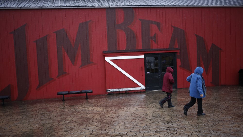 Visitors at the Jim Beam warehouse