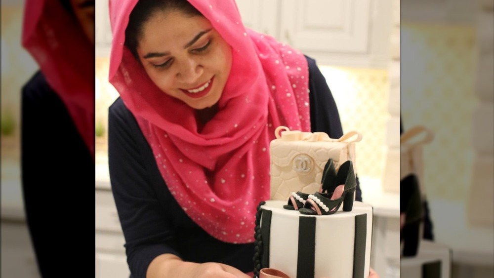 Chef Madiha Chugtai with her cake