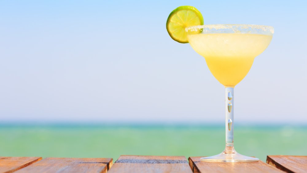 Margarita on table at the beach