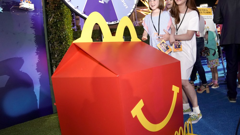 The snack that smil-- wait no, I'm loving it with the large scale replica of a McDonald's happy meal box