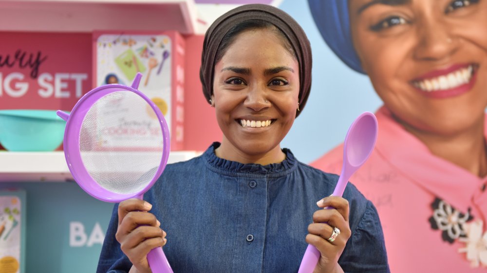 Nadiya Hussain on the set of her television program