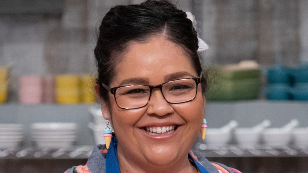 Chef Natalie Soto in ice cream earrings