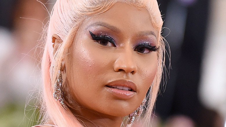 Nicki Minaj with blonde hair and eyeliner