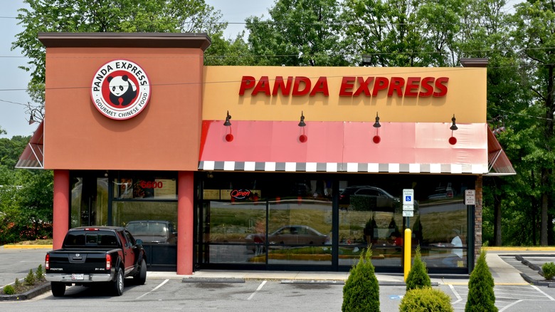 Panda Express restaurant exterior with truck