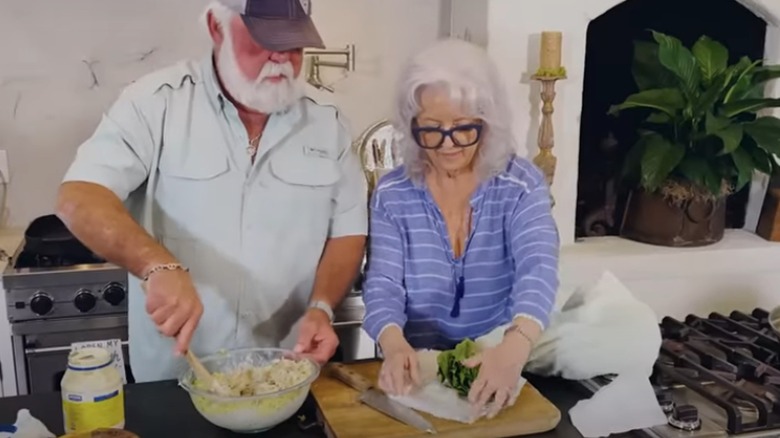 Michael Groover making tuna salad with Paula Deen