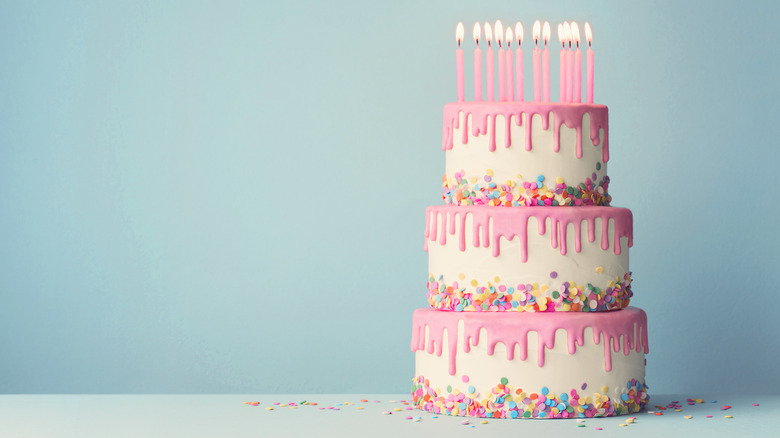 A generic tiered birthday cake