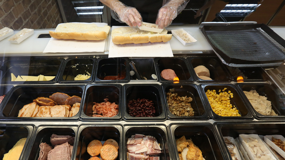 Subway sandwich counter