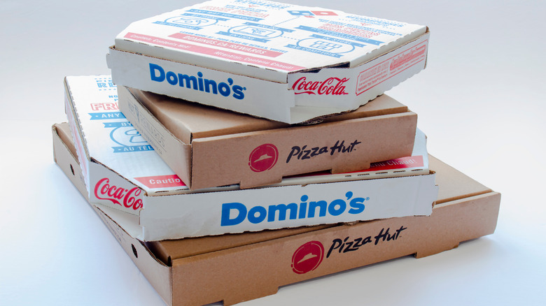 Pizza Hut and Domino's pizza boxes