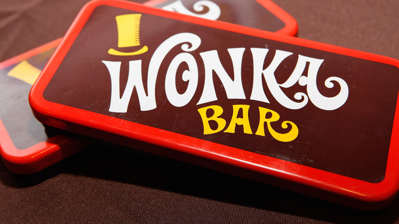 Red and yellow "Wonka" bar 