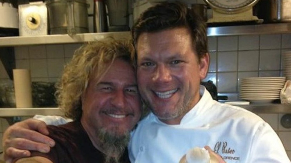 Sammy Hagar and Tyler Florence smiling