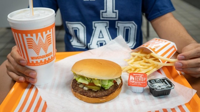 Fast food meal on tray