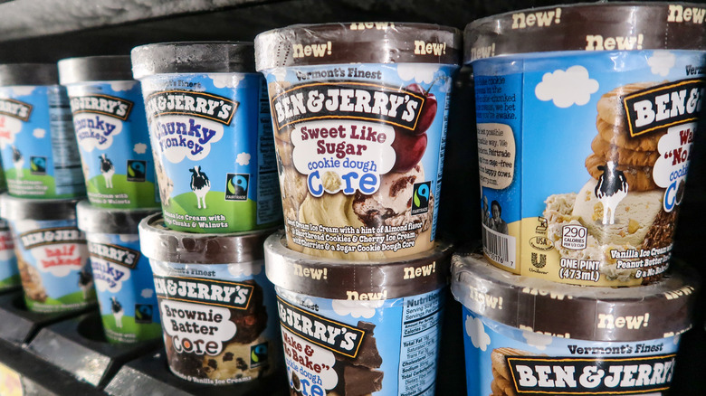 frozen pints of Ben & Jerry's