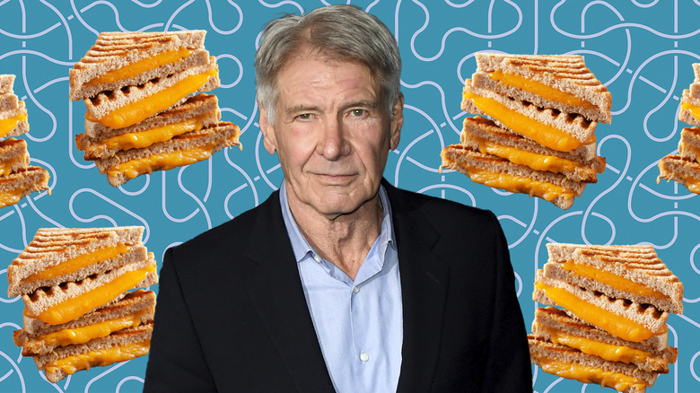 Harrison Ford surrounded by grilled cheese