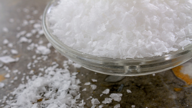 Bowl of pure flake sea salt
