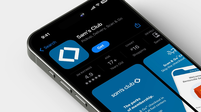 smartphone with Sam's Club app