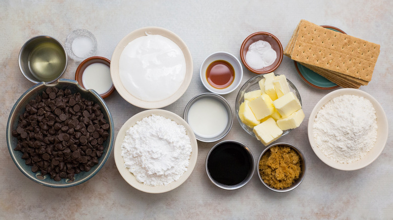 Chocolate MoonPie ingredients on table