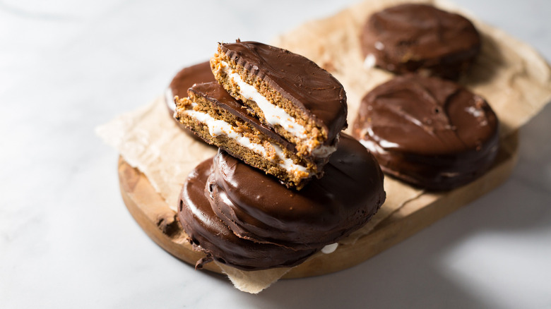 MoonPies stacked on board