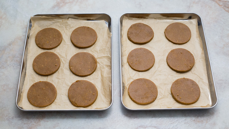 cookies on two baking sheets